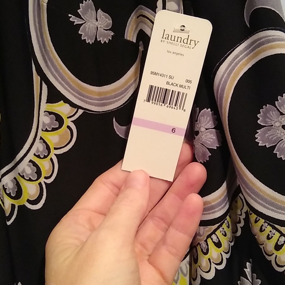 Laundry dress, bell sleeves, black, yellow, 6 - Picture 8 of 9